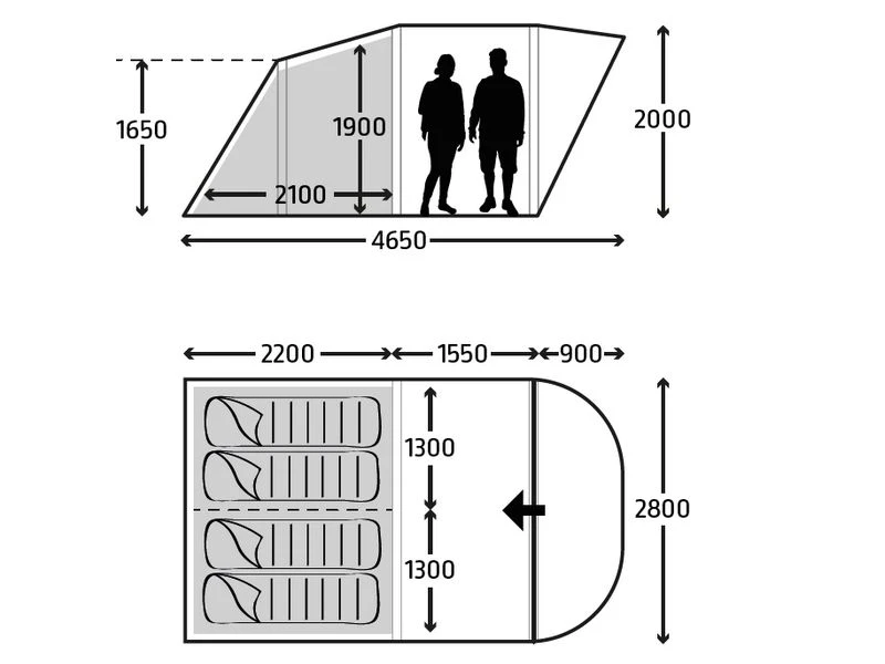 Kampa Tunneltent Brean 4 4 Kampa Tunneltent Brean 4 - Afbeelding 2