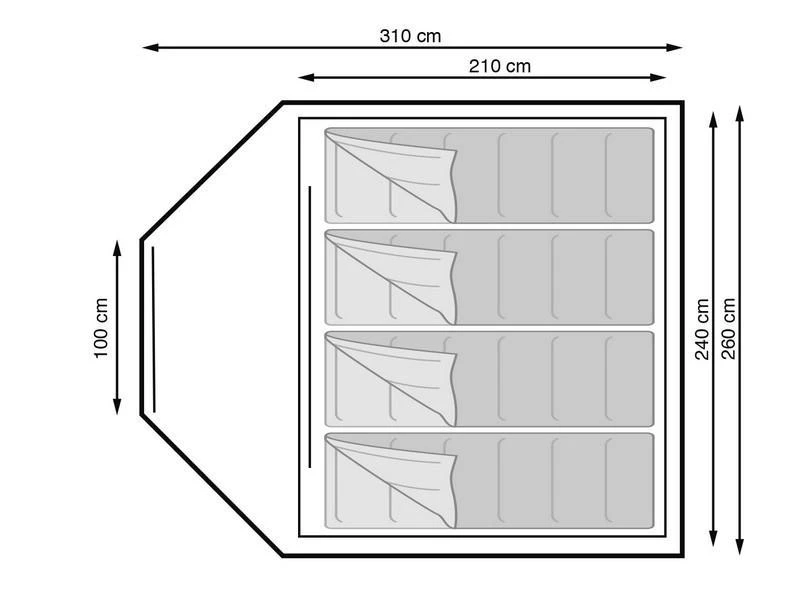Eurotrail Koepeltent Ontario 4 Katoen-polyester 4 Eurotrail Koepeltent Ontario 4 Katoen-polyester - Afbeelding 2