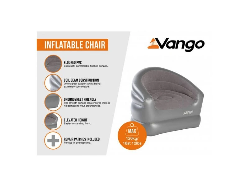 Vango Opblaasbare Stoel Inflatable Chair 4 Vango Opblaasbare Stoel Inflatable Chair - Afbeelding 2