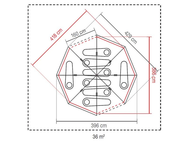 Coleman Familie Tent Octagon Blue-lime 6 Coleman Familie Tent Octagon Blue-lime - Afbeelding 4