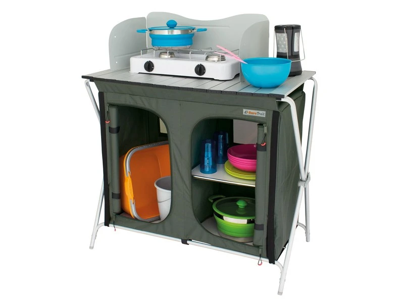 Eurotrail Kookeiland Mayet Vouwbaar + Windscherm Grijs-Zwart 3 Eurotrail Kookeiland Mayet Vouwbaar + Windscherm Grijs-Zwart