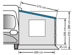 Eurotrail Zijwand Casetteluifel Met Raam 275 -Sporten Buiten Kamperen eurotrail zijwand camperluifel fiamma omnistore 275 etct0027 275w 1