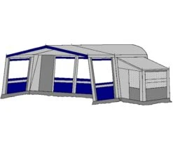 Te Velde Voortent De Vaart Lux 240 Cm Blauw 9 Te Velde Voortent De Vaart Lux 240 Cm Blauw -Sporten Buiten Kamperen te velde voortenten met uitbouw en luifel de vaart lux blauw